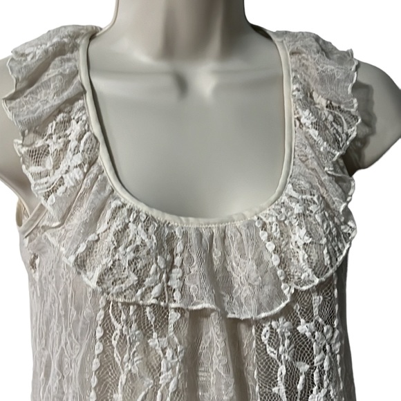 H.I.P Happening in the Present short sleeve flirty lace shirt size xs - Picture 3 of 7
